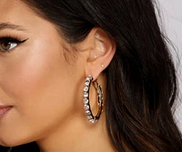 Living The Luxe Life Rhinestone Hoop Earrings