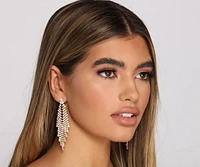 Radiant Rhinestones Duster Fringe Earrings