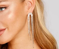 Glam Life Rhinestone Chain Earrings