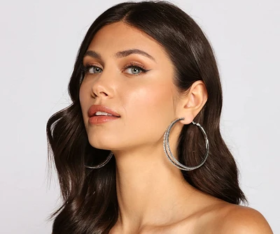 Double The Appeal Rhinestone Hoops