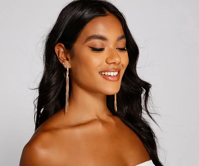 Don't Get Twisted Chain Fringe Drop Earrings