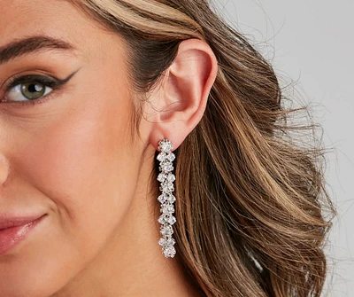 Total Beaut Rhinestone Linear Earrings