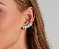 Tantalizing Glam Rhinestone Ear Crawler And Stud Set