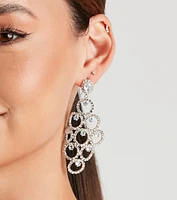 Radiant Details Rhinestone Chandelier Earrings