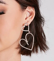 Love The Glam Vibes Rhinestone Heart Earrings