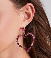 Way To My Heart Rhinestone Hoop Earrings