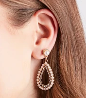 Classic Glam Pearl Rhinestone Drop Earrings