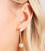 Touch Of Elegance Pearl Flower Rhinestone Earrings