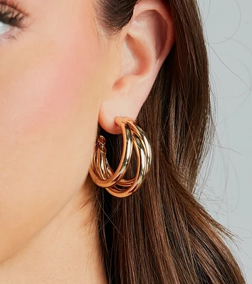 Elevated Style Triple Hoop Earrings