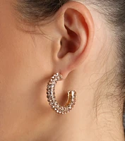 So Glitzy Small Rhinestone Hoop Earrings