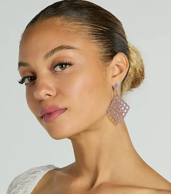 Decadent Beauty Rhinestone Caged Earrings