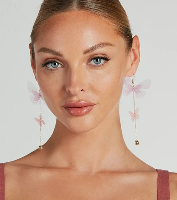 Whimsical Chic Organza Butterfly Statement Earrings