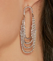 Glitzy Affair Rhinestone-Tiered Fringe Earrings