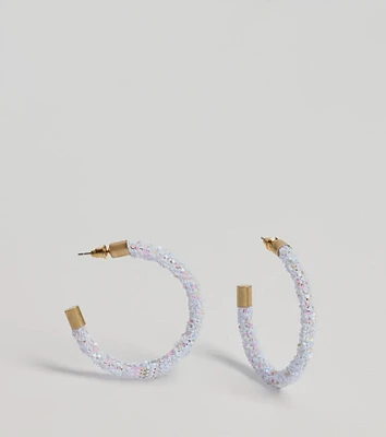 Glowing Nights Iridescent Hoop Earrings