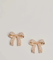 Sweet Impression Faux Pearl Bow Earrings