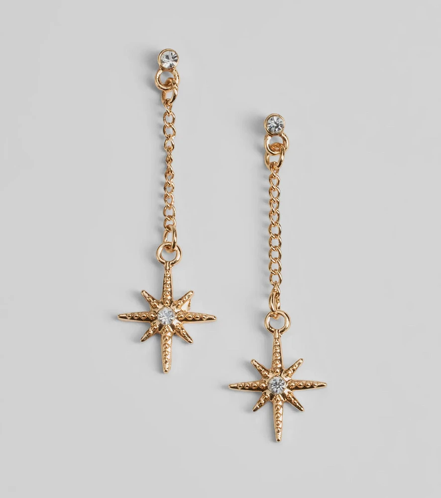 Celestial Cutie Rhinestone Star Charm Earrings