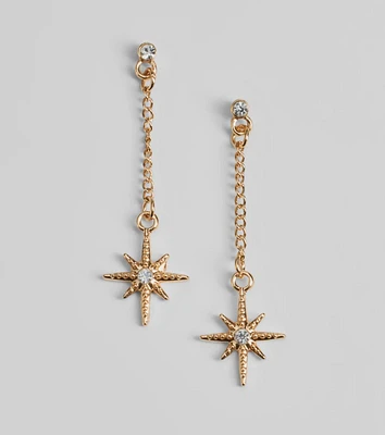 Celestial Cutie Rhinestone Star Charm Earrings