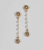 Sunny Outlook Sun Drop Faux Pearl Earrings