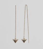 Glittery Goals Triangle Rhinestone Threader Earrings