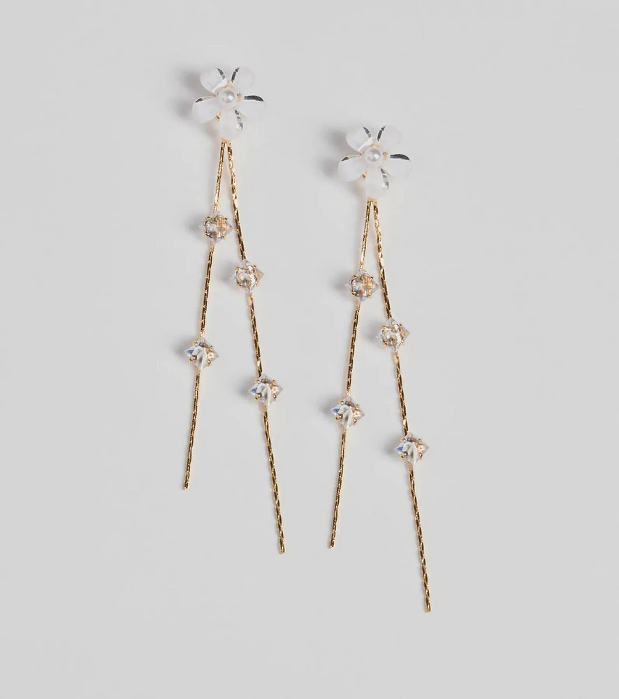 Graceful Flair Floral Linear Earrings