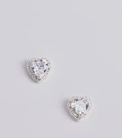 Dazzling Glam Rhinestone Heart Studs