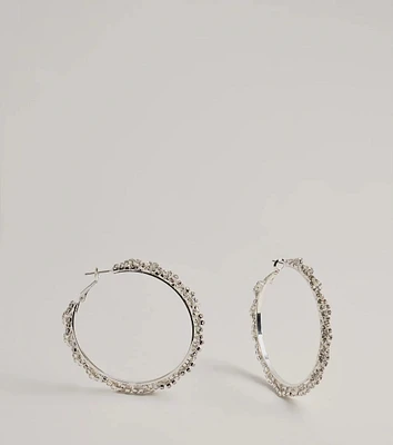 Glam Glow Rhinestone Twist Hoop Earrings