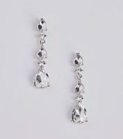 Gorgeous Glitz Teardrop Rhinestone Drop Earrings