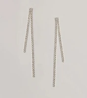 Classic Glam Rhinestone Fringe Duster Earrings