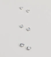 Perfect Set Rhinestone Stud Earrings Pack