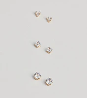 Perfect Set Rhinestone Stud Earrings Pack