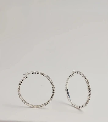 Stylish Staple Rhinestone Hoop Earrings