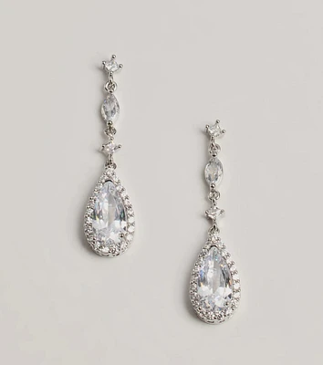 Memorable Dazzle Rhinestone Teardrop Earrings