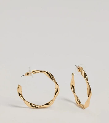 Stunning Glam Twist Hoop Earrings