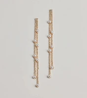 Dainty Luxe Faux Pearl And Rhinestone Earrings