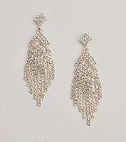 Gorgeous Glamour Rhinestone Fringe Earrings