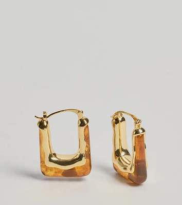 Sleek Acrylic Square Hoop Earrings