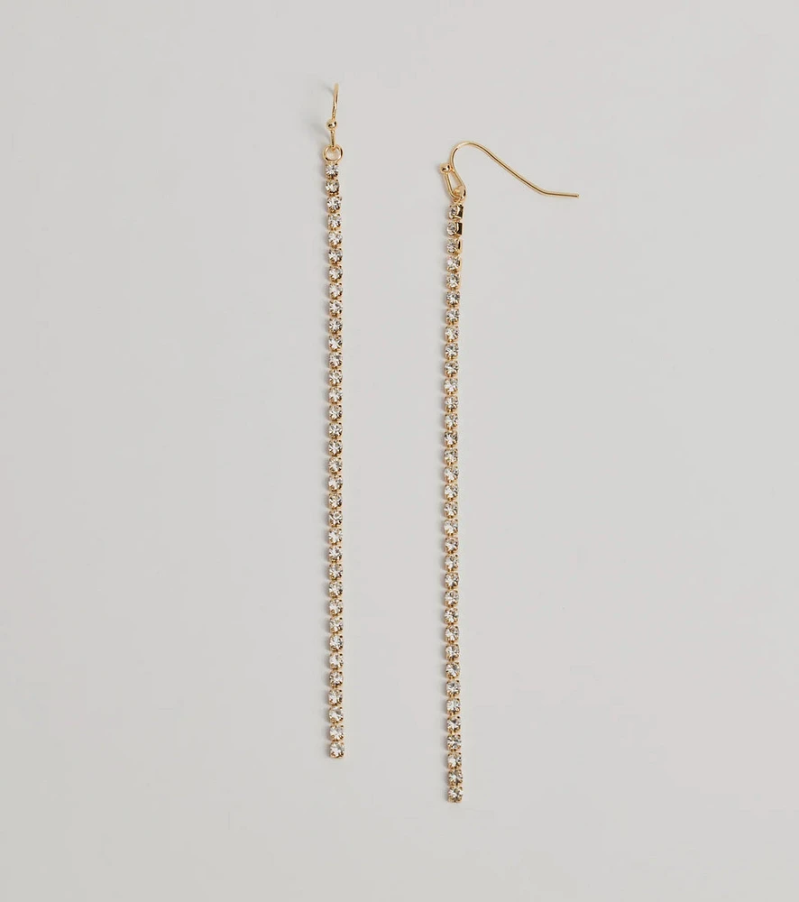 Endless Glam Linear Rhinestone Earrings