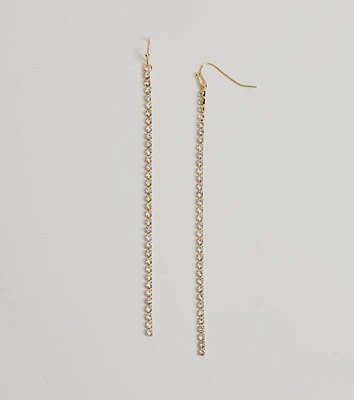 Endless Glam Linear Rhinestone Earrings