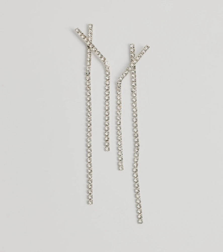 Luxe Appeal Rhinestone Linear Earrings