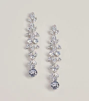 Radiant Allure Rhinestone Teardrop Linear Earrings