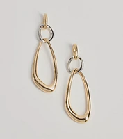 So Sleek Mixed Metal Drop Earrings