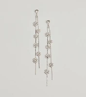 Floral Enchantment Rhinestone Linear Earrings