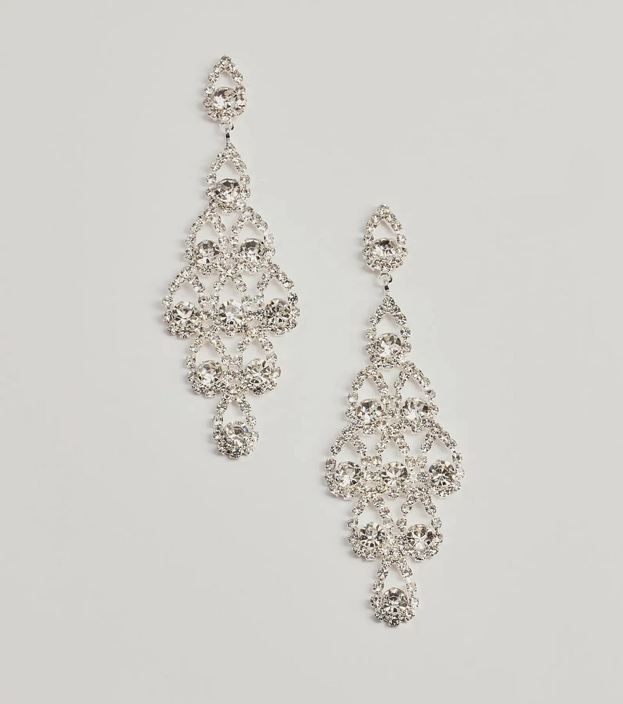 Dazzling Luxe Rhinestone Chandelier Earrings