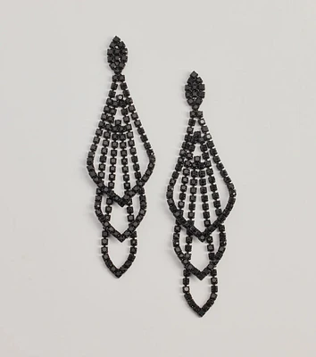 Glitzy Drama Rhinestone Chandelier Earrings