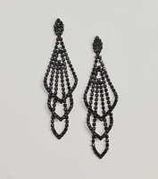 Glitzy Drama Rhinestone Chandelier Earrings