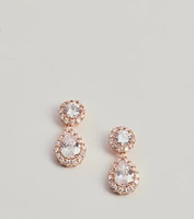 Dainty Glitz Rhinestone Drop Stud Earrings