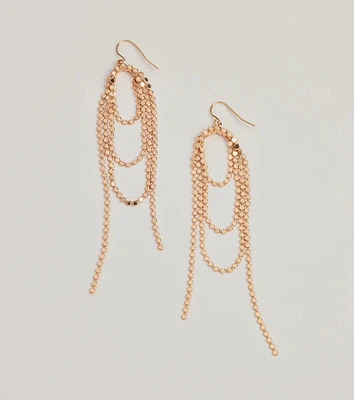 Trendy Statement Beaded Chain Drop Earrings