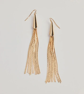 Charming Beauty Metal Tassel Earrings