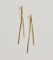 Stay Sleek Cubic Zirconia Metal Fringe Earrings