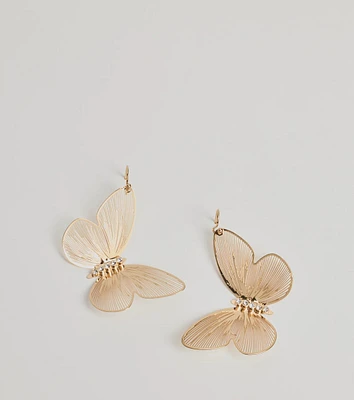 Enchanting Beauty Rhinestone Butterfly Earrings